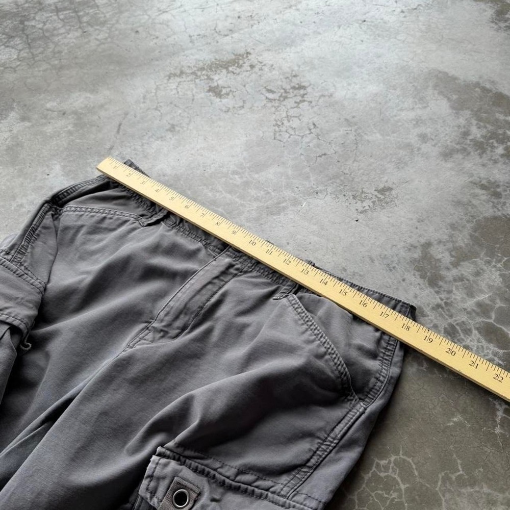 Vintage 90's old navy heavy cotton baggy wide leg slate grey cargo pants  36x31 - Picture 5 of 7